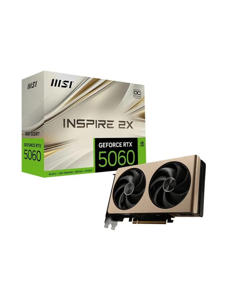 Видеокарта MSI GeForce RTX 5060 INSPIRE 2X OC 8 ГБ (+4806 бонусов Ozon)
