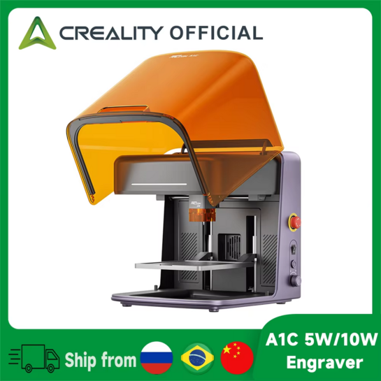 Лазерный гравер Creality Falcon A1C 5Вт/10Вт с автофокусом, класс 1, безопасный для глаз, гравировка 15 000 мм/мин