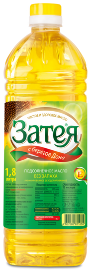 Масло Затея подсолнечное рафинированное дезодорированное 1,8 л