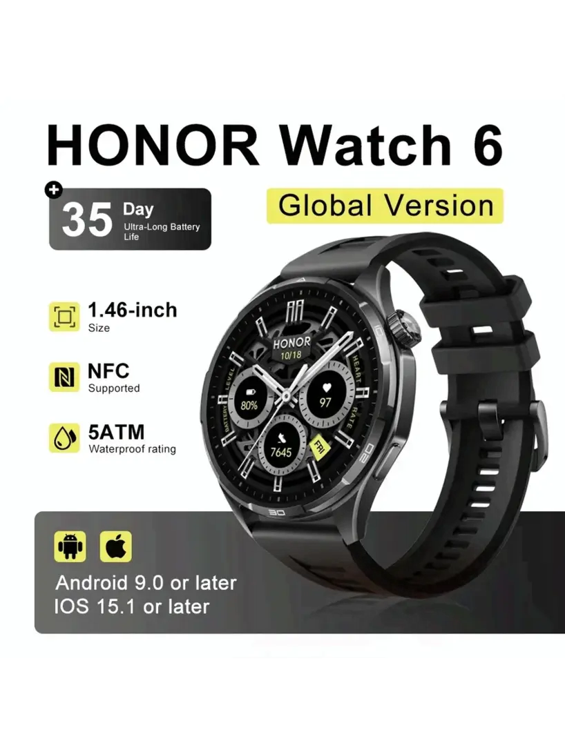 Смарт-часы HONOR Watch 6, глобальная версия (с ВБ кошельком)