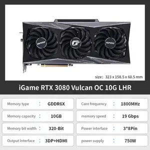 Видеокарта Colourful iGame RTX 3080 Vulcan 10G OC GDDR6X (64691₽ через Qiwi)
