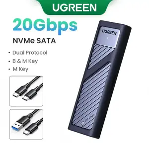 Внешний корпус Ugreen CM559 для SSD M.2 NVMe/SATA, 20 гбит/с, 8 ТБ + 2 кабеля