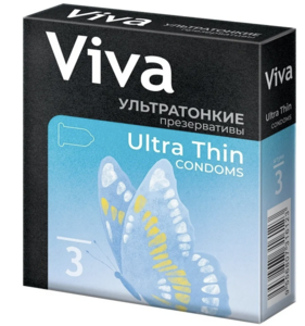 2 уп. х Презервативы Viva Ультратонкие, 3 шт.