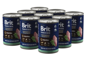 Влажный корм для щенков всех пород Brit Premium by Nature с индейкой, 410 г х 9 шт. (с Вайлдберриз Кошельком)