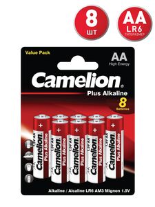 Батарейки Camelion Plus Alkaline LR6 (АА), 1.5В, 10 шт (LR06-BP6+4)