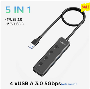 USB 3.0 концентратор MOKiN 4-портовый (длина кабеля 60 см)