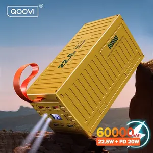  Внешний аккумулятор QOOVI 60000 мАч 22.5 Вт PD QC 3.0