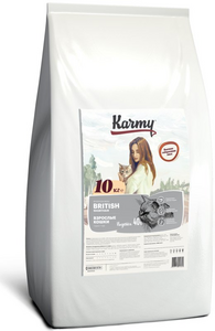 Корм сухой для кошек Karmy Британская короткошерстная, индейка, 10 кг