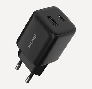 Быстрое зарядное устройство Vitumi USB-C+USB-A, 20 Вт, черный