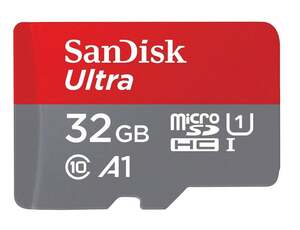 Карта памяти MicroSDHC SanDisk Ultra 32Gb Class 10 Красно-серая