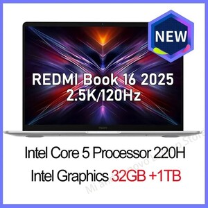 Ноутбук Xiaomi Redmi Book 16 2025, 16", 32ГБ/1ТБ, Core 5 220H, Integrated graphic, Windows