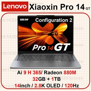Ноутбук 2025 Lenovo Xiaoxin Pro 14 GT RyzenAI9 H 365 Radeon 890M 32 ГБ LPDDR5x ОЗУ 1 ТБ SSD 14" 2.8K OLED 120 Гц