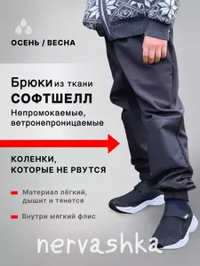 Брюки детские непромокаемые утеплённые Nervashka Softshell (с ВБ кошельком)