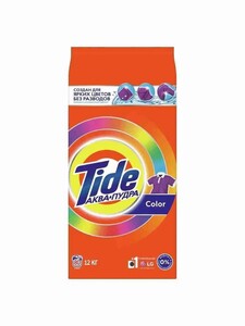 Порошок стиральный Tide Колор Автомат 12 кг концентрат, для цветного белья, 80 стирок (с Озон картой)