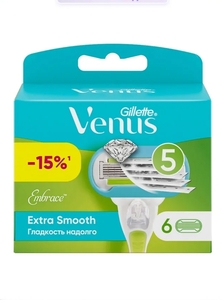 Сменные кассеты для бритвы Gillette Venus Embrace, 6 шт. (с картой OZON)