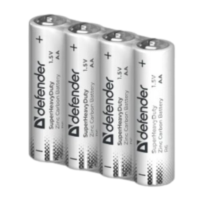 Батарейки пальчиковые DEFENDER АА солевые, 4 шт