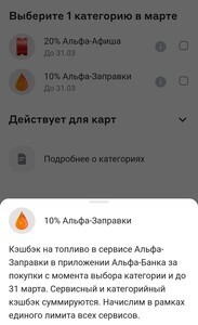 Доп. категория возврата 10% на топливо