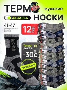 Носки Аляска утеплённые, 12 пар (с картой OZON)