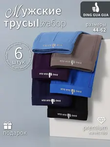 Комплект мужских трусов боксеры DING GUA GUA, 6 шт (с картой OZON)
