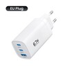 Зарядное устройство ASOMETECH 67W-2C1A, GaN, 67W, USB, Type C, Quick Charge 3.0, PD3, без кабеля, 2 цвета (с комбо-корзиной)