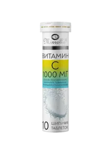 Витамин С Mirrolla 1000, шипучие таблетки массой 3800 мг, 10 шт