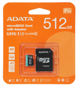 Карта памяти microSDXC UHS-I U3 A-Data Premier Pro 512 ГБ, 100 МБ/с, Class 10 (Тульская область)