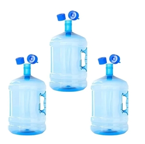 Бутыль 19л для воды с прочной ручкой 3 шт + 6 пробок