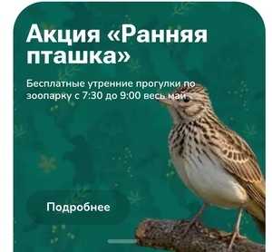 [МСК] Бесплатное посещение Московского зоопарка с 7:30 до 9:00