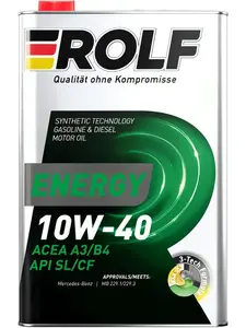 Моторное масло ROLF Рольф Energy A3/B4 SL/CF 10W-40, 1л (с ВБ кошельком)