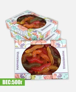 Мармелад жевательный "Червячки" 500 г (с банком-парнёром)