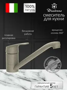 Смеситель для кухонной мойки с длинным поворотным изливом Diadonna, латунь