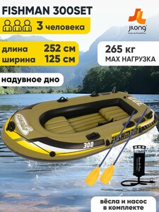 Лодка ПВХ надувная трехместная JILONG