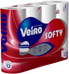 Туалетная бумага Veiro Softy 3 слоя 12шт 
