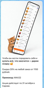 [Саров и возм. др] Скидка 20% от цены 1150₽